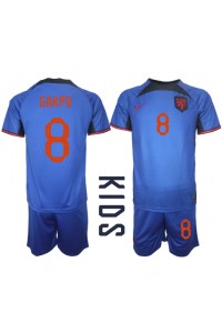 Nederland Cody Gakpo #8 Babytruitje Uit tenue Kind WK 2022 Korte Mouw (+ Korte broeken)